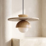 Brenna Modern Brass Cast Glass Dome Pendant Light