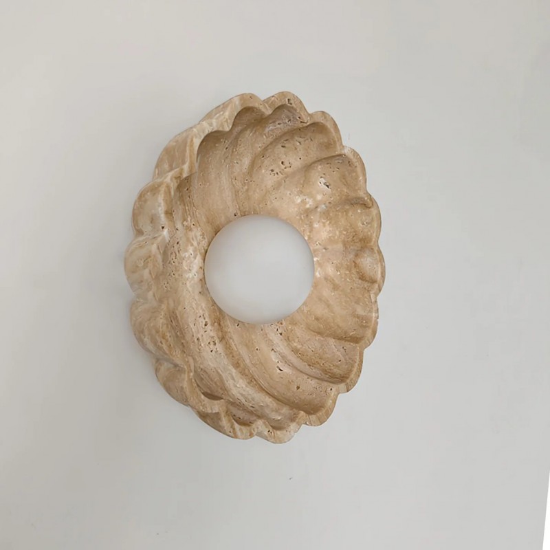 Ailish Modern Travertine Flower-Shaped Wall Lamp