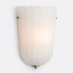 Zephyrine Decorative Antique Brass Flower Milky White Glass Wall Sconce