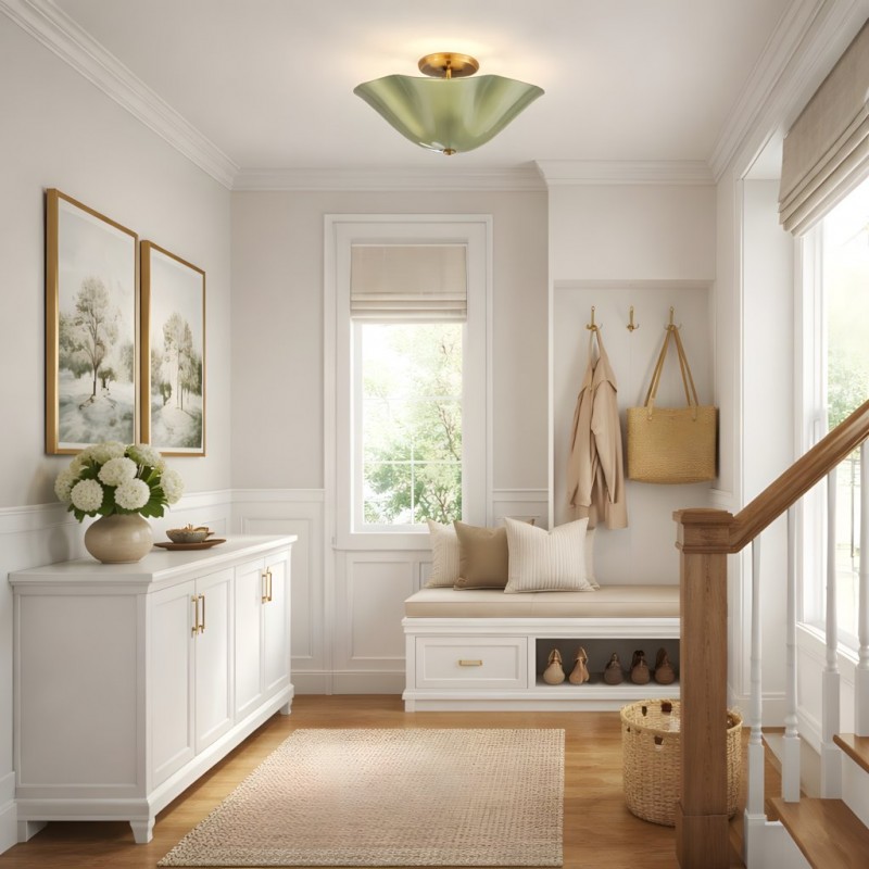 Esmay Modern Wavy Glass Fazzo Flush Mount Ceiling Light
