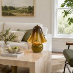 Catalina Modern Wavy Glass Petal Fazzo Table Lamp