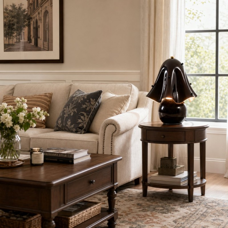 Catalina Modern Wavy Glass Petal Fazzo Table Lamp
