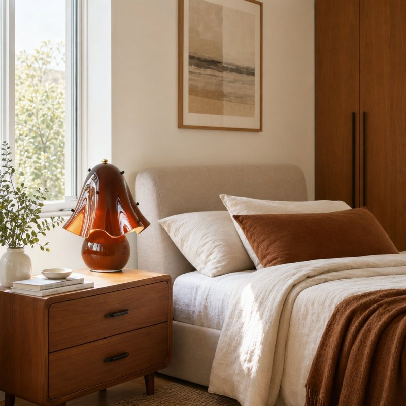 Catalina Modern Wavy Glass Petal Fazzo Table Lamp