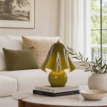 Catalina Modern Wavy Glass Petal Fazzo Table Lamp