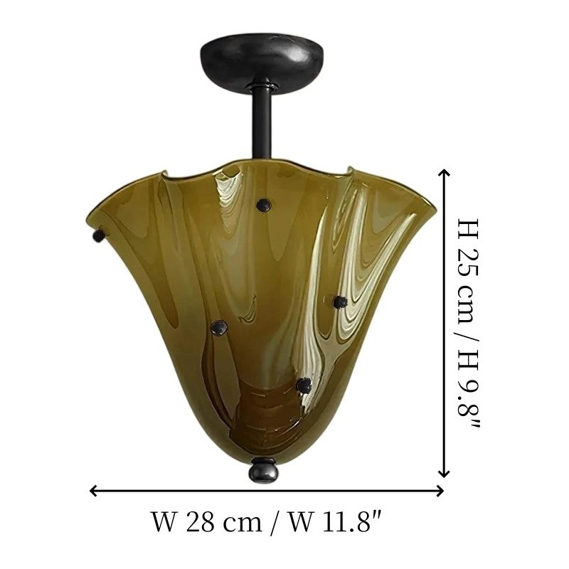 Catalina Contemporary Colored Glass Petal Fazzo Ceiling Light