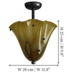 Catalina Contemporary Colored Glass Petal Fazzo Ceiling Light