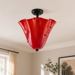 Esmay Modern Wavy Glass Fazzo Flush Mount Ceiling Light