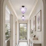 Catalina Contemporary Colored Glass Petal Fazzo Ceiling Light