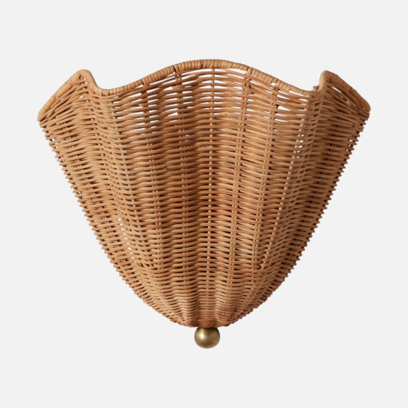 Finley Bohemian Woven Rattan Wall Sconce
