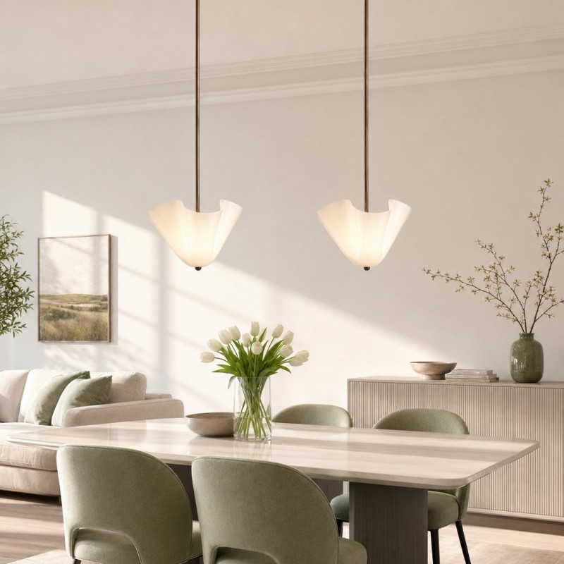 Franklin Modern Shell Glass Fazzo Pendant Light