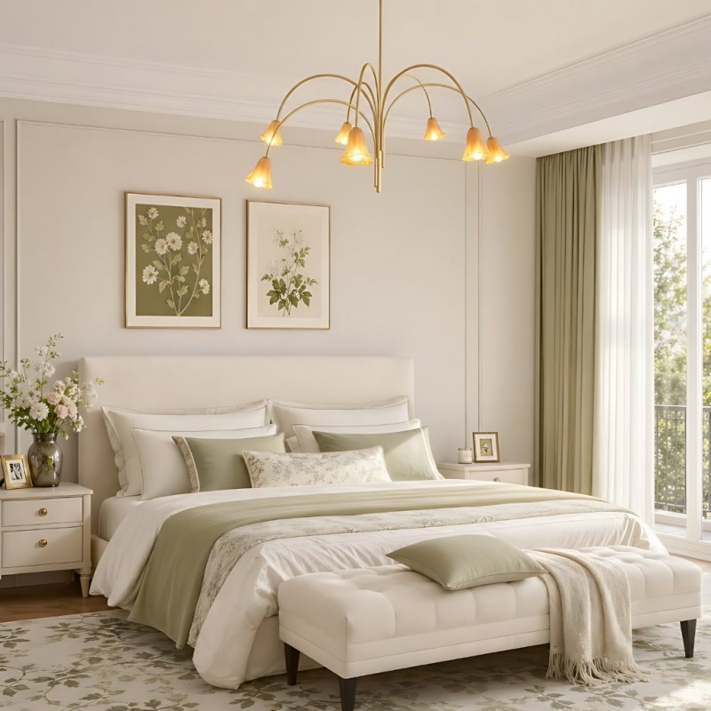 Fletcher Modern Colorful Floral Glass Fazzo Chandelier