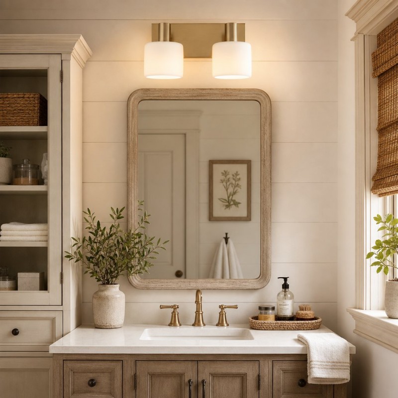 Aura Modern Brass Cylinder Porcelain Wall Sconce