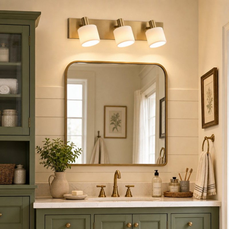 Aura Modern Brass Cylinder Porcelain Wall Sconce