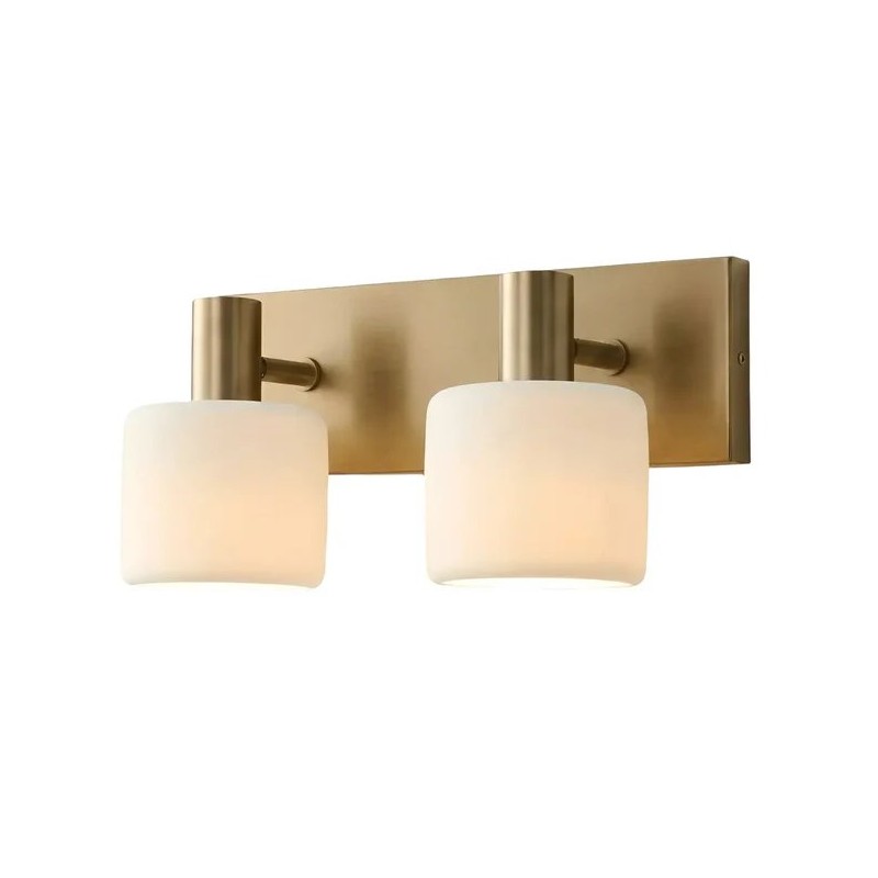 Aura Modern Brass Cylinder Porcelain Wall Sconce