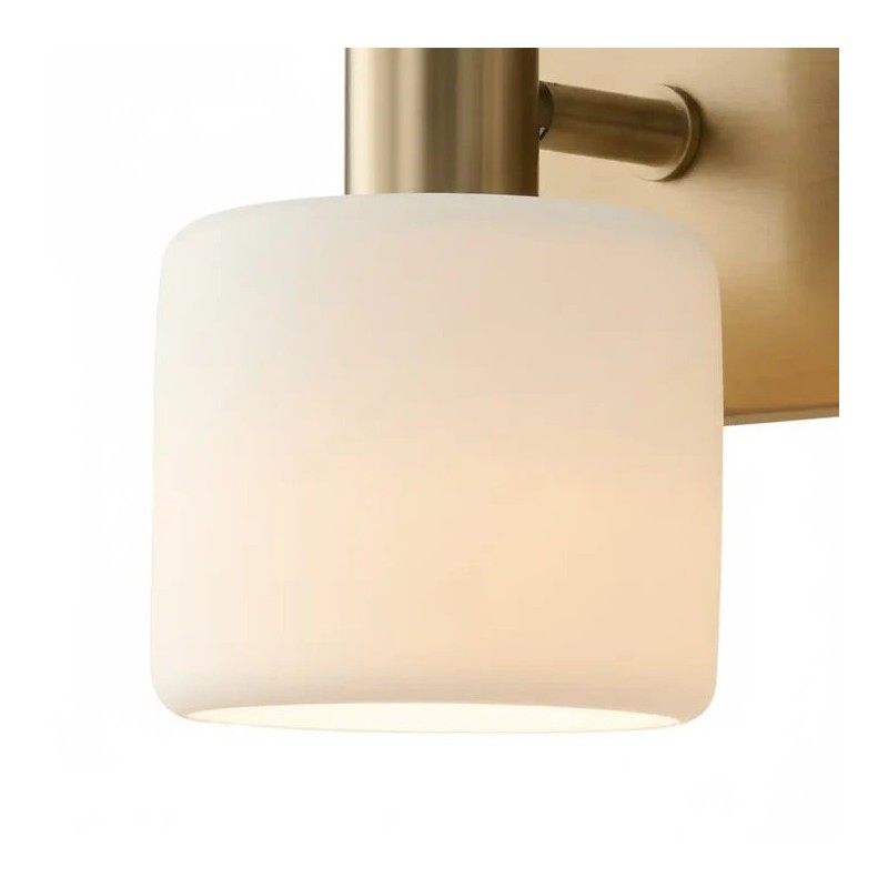Aura Modern Brass Cylinder Porcelain Wall Sconce