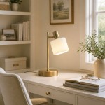 Aura Contemporary Adjustable Porcelain Table Lamp