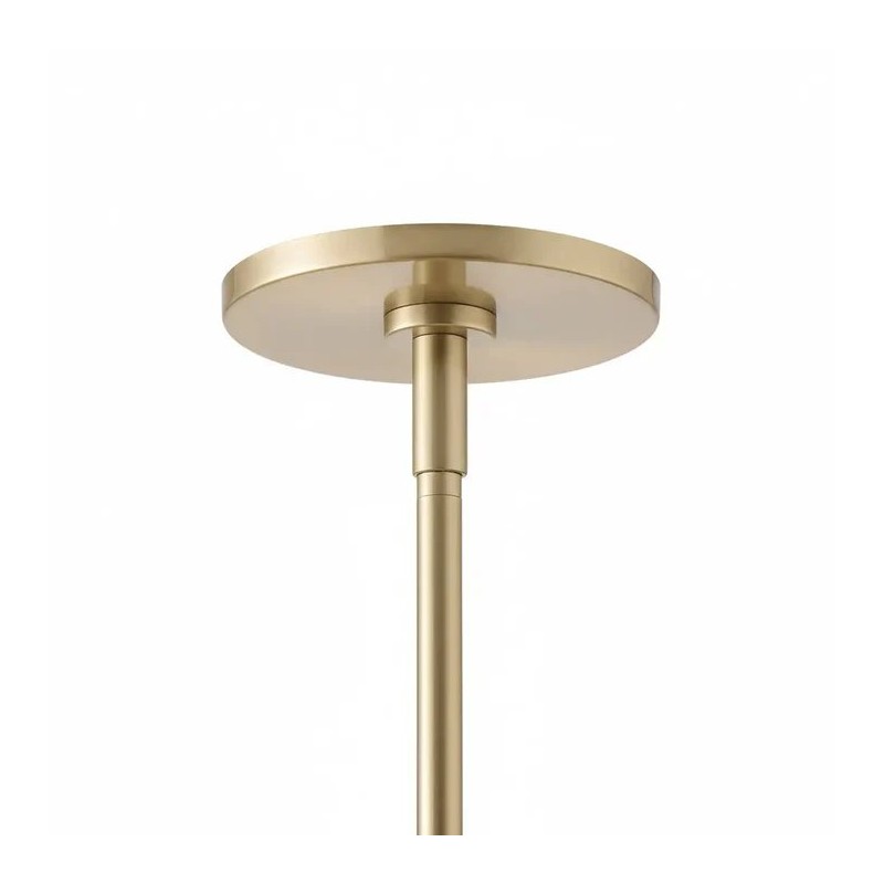 Aura Mid-Century Brass Porcelain Cylinder Chandelier