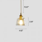 Seraphel Vintage 1-Light Glass Brass Pendant Light