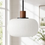 Virelai Modern Linen Double Drum Pendant Light