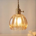 Brisby Striped Frosted Fluted Ceramic Pendant Light