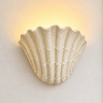 Brinley French Mid-century Resin Scallop Wall Sconce
