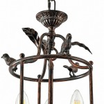 Bailee Vintage Decorative Leaf 3-Light Metal Lantern Pendant Light