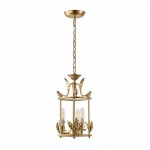 Bailee Vintage Decorative Leaf 3-Light Metal Lantern Pendant Light