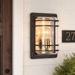 Randall Farmhouse Outdoor Black Patio Wall Light