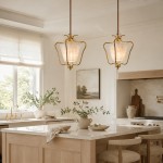 Spencer Vintage French Art Deco Brass Lantern Shell Pendant Light