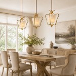 Spencer Vintage French Art Deco Brass Lantern Shell Pendant Light