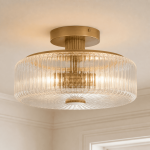 Celenor Modern Flower Fabric Semi Flush Mount Ceiling Light