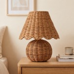 Dorian Retro Shell Mosaic Travertine Mushroom Table Lamp