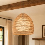Holli Organic Boho Wicker Rattan Pendant Light