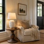 Adrian Modern Farmhouse Ceramic Linen Textured Ball Table Light