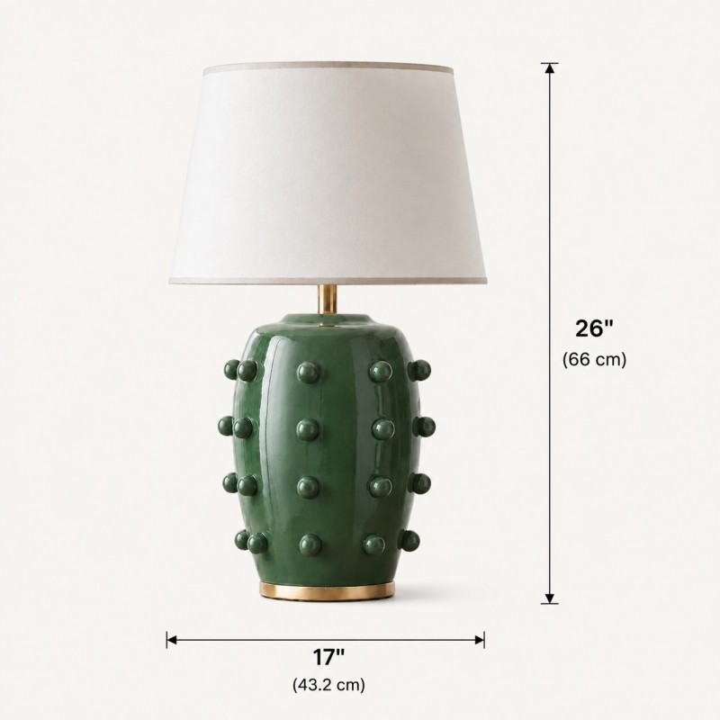 Adrian Modern Farmhouse Ceramic Linen Textured Ball Table Light