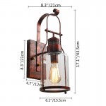 Bureau Industrial Antique Iron Glass Jar Wall Sconce