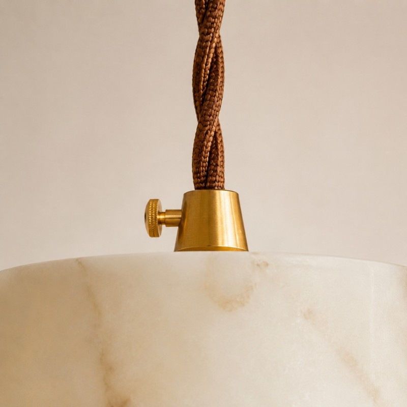 Sienna Wabi Sabi Wood and Alabaster Layered Pendant Light