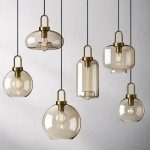 Vylith Brass Cognac Glass Single Hanging Lamp