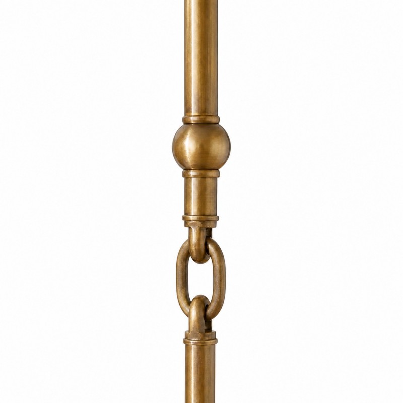 Felix Antique Brass-Finish White Fabric Cone Pendant Light