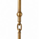 Felix Antique Brass-Finish White Fabric Cone Pendant Light