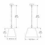 Felix Antique Brass-Finish White Fabric Cone Pendant Light