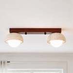 Veyran Minimalist Travertine Round LED Flush Mount Ceiling Light
