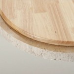Veyran Minimalist Travertine Round LED Flush Mount Ceiling Light
