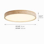 Veyran Minimalist Travertine Round LED Flush Mount Ceiling Light
