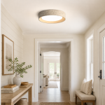 Ansel Wabi Sabi LED Travertine Round Flush Mount Ceiling Light