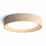 Ansel Wabi Sabi LED Travertine Round Flush Mount Ceiling Light