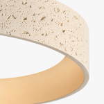 Ansel Wabi Sabi LED Travertine Round Flush Mount Ceiling Light
