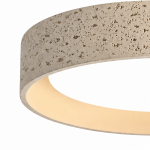 Ansel Wabi Sabi LED Travertine Round Flush Mount Ceiling Light