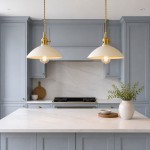Lenora Vintage Ceramic Brass Cone Pendant Light