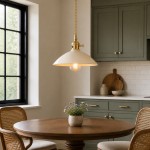 Lenora Vintage Ceramic Brass Cone Pendant Light
